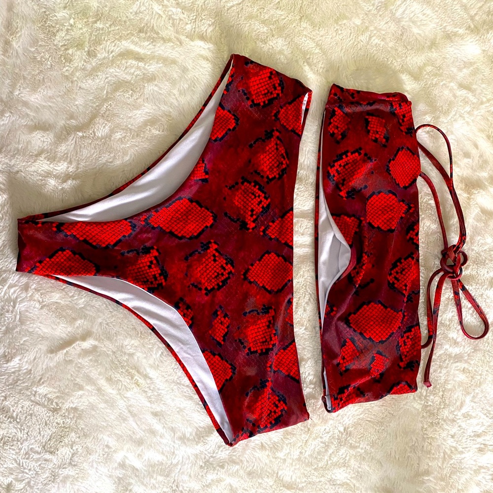 Shein snakeskin 2 piece bikini